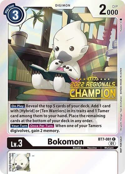 Bokomon (2022 Championship Online Regional) [Online Champion] Next Adventure card price