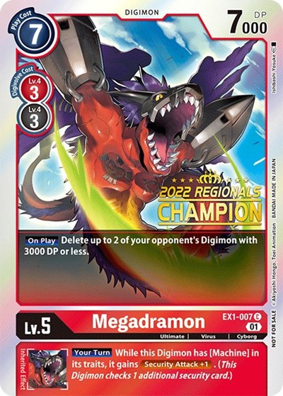 Megadramon (2022 Championship Online Regional) [Online Champion] Classic Collection Common Digimon card — value and price