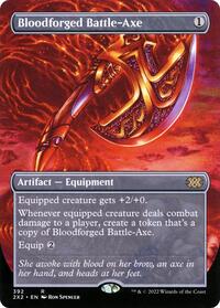 Bloodforged Battle-Axe (Borderless) - Double Masters 2022 - Magic: The Gathering card