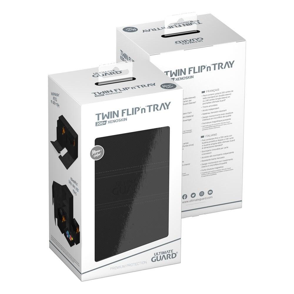 Twin Flip 'n' Tray Xenoskin Monocolor Deck Case - Black (Holds 200