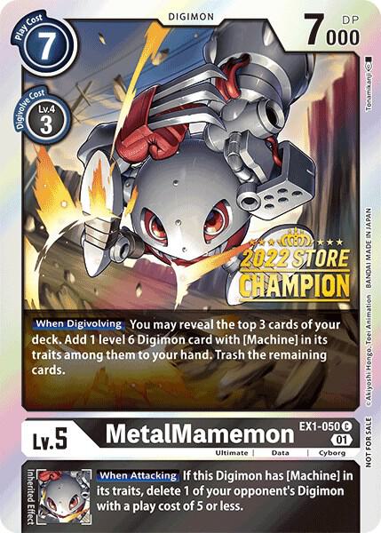 MetalMamemon 2022 Store Champion digimon card
