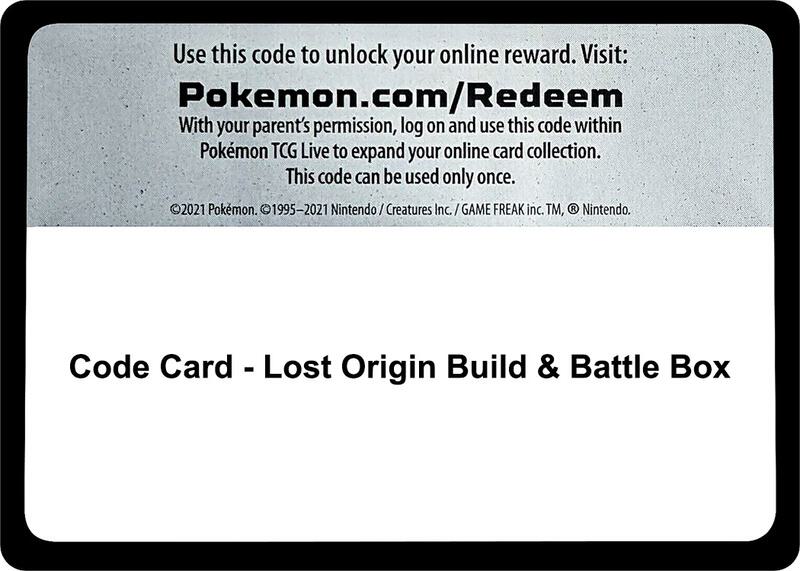 Code Card - Lost Origin Build & Battle Box  from SWSH11: Lost Origin