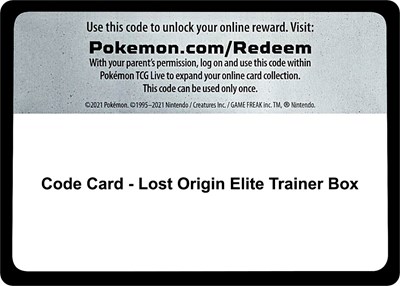 Code Card - Lost Origin Elite Trainer Box