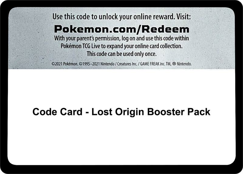 Code Card - Lost Origin Booster Pack  from SWSH11: Lost Origin
