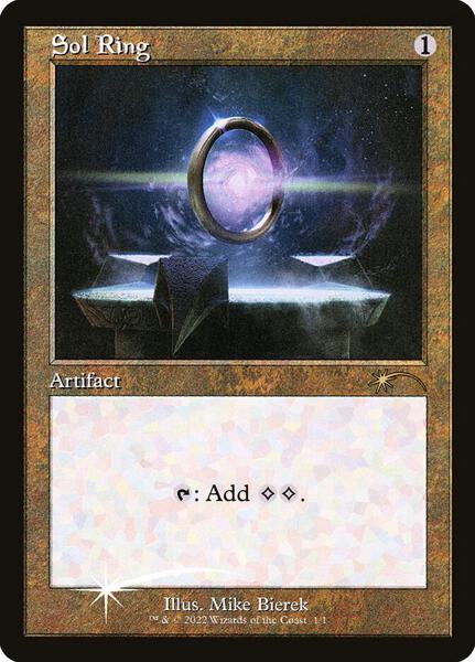 MTG Foil ボーダーレス 太陽の指輪 Sol Ring SLD Foil】(1604)□ボーダーレス□《太陽の指輪/Sol Ring》[SLD] 茶
