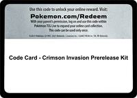 Code Card - Crimson Invasion Prerelease Kit · SM - Crimson Invasion · #— · Normal
