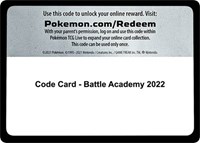 Code Card - Battle Academy 2022 from Battle Academy 2022 Pokemon card image