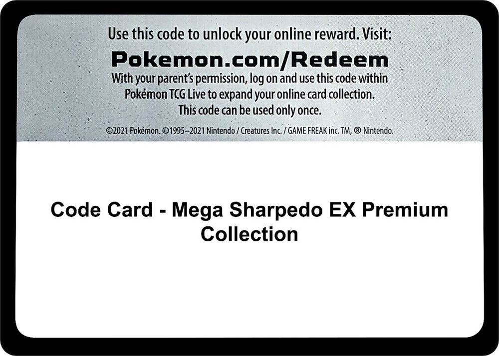 Code Card - Mega Sharpedo Ex Premium Collection