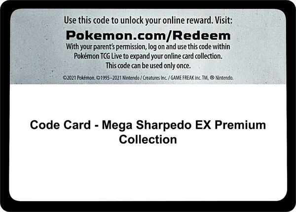 Code Card - Mega Sharpedo EX Premium Collection