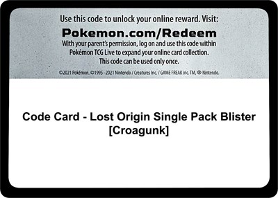 Code Card - Lost Origin Single Pack Blister [Croagunk]
