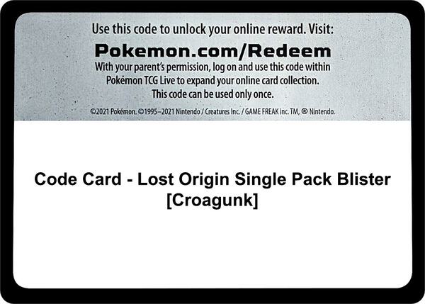 Code Card - Lost Origin Single Pack Blister [Croagunk]