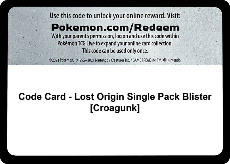 Code Card - Lost Origin Single Pack Blister [Croagunk]  from SWSH11: Lost Origin