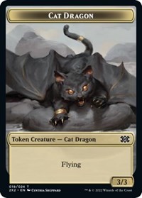 Cat Dragon // Knight Double-Sided Token - Double Masters 2022 - Magic: The Gathering card