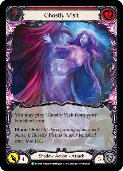 Ghostly Visit (Red) - FAB038 Flesh and Blood: Promo Cards Promo Flesh and Blood card — value and price