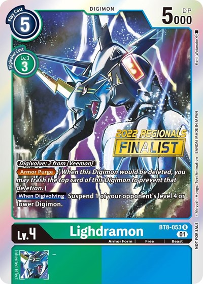 Lighdramon (2022 Championship Offline Regional) [Online Finalist] New Awakening card price
