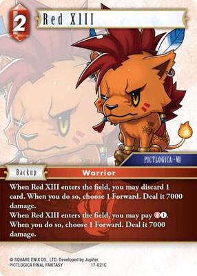 mtg final fantasy red xiii XIII, Proud Warrior [FINAL Commander] return target Aura or Equipment card from your graveyard to your hand. Red XIII Proud Warrior MTG