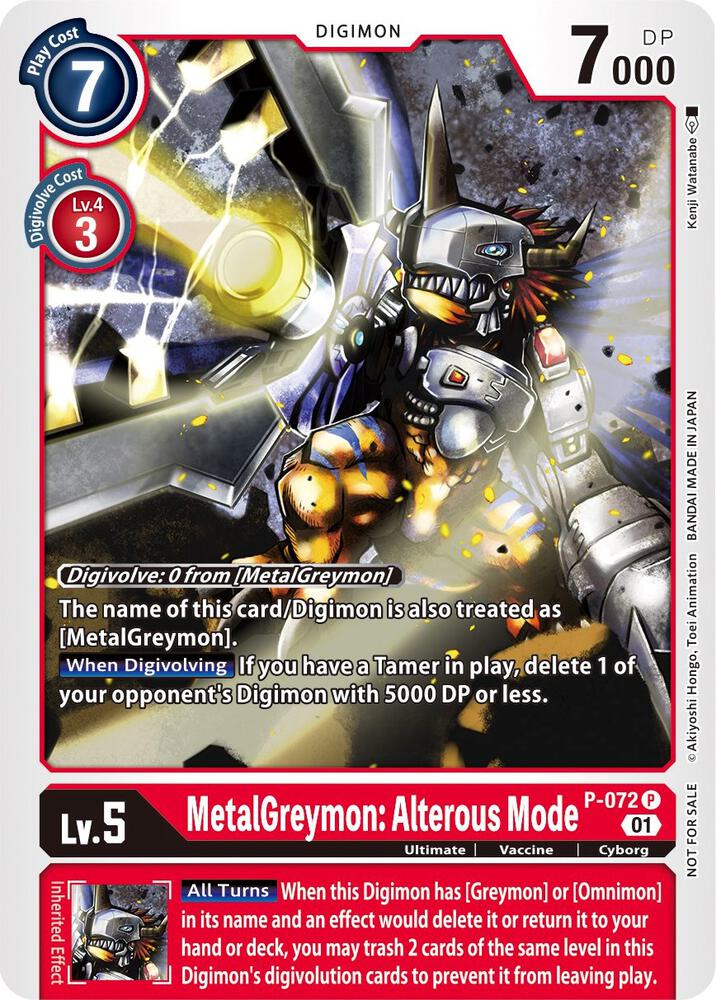 MetalGreymon Alterous Mode digimon card