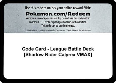 Code Card - League Battle Deck [Shadow Rider Calyrex VMAX]