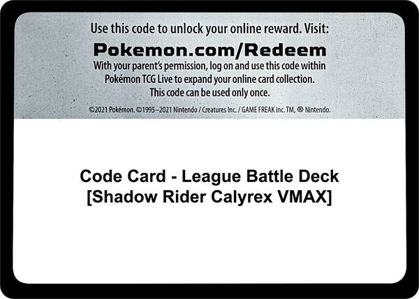 Code Card - League Battle Deck [Shadow Rider Calyrex VMAX]