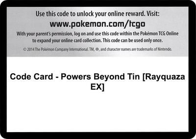 Code Card - Powers Beyond Tin [Rayquaza EX]