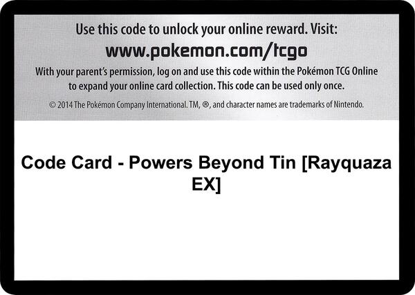 Code Card - Powers Beyond Tin [Rayquaza EX]