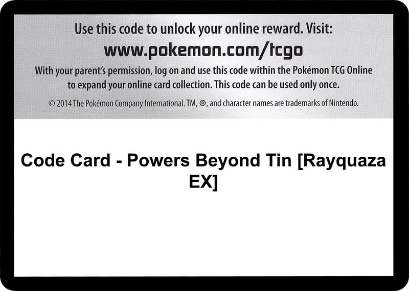 Code Card - Powers Beyond Tin [Rayquaza EX]  from XY - Ancient Origins