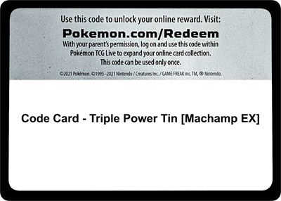 Code Card - Triple Power Tin [Machamp EX]