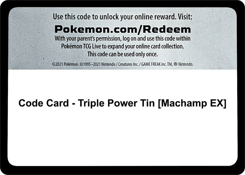 Code Card - Triple Power Tin [Machamp EX] - XY - BREAKpoint - Pokemon ...