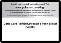 Code Card - BREAKthrough 3 Pack Blister [Celebi] from XY - BREAKthrough Pokemon card image