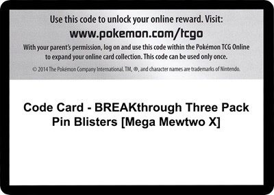 Code Card - BREAKthrough Three Pack Pin Blisters [Mega Mewtwo X]