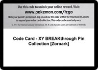 Code Card - XY BREAKthrough Pin Collection [Zoroark] from XY - BREAKthrough Pokemon card image