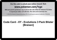 Code Card - XY - Evolutions 3 Pack Blister [Braixen] from XY - Evolutions Pokemon card image
