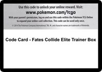 Code Card - Fates Collide Elite Trainer Box from XY - Fates Collide Pokemon card image