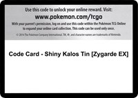 Code Card - Shiny Kalos Tin [Zygarde EX] from XY - Fates Collide Pokemon card image