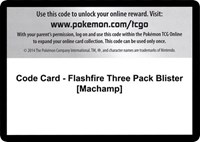 Code Card - Flashfire Three Pack Blister [Machamp] from XY - Flashfire Pokemon card image