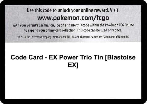 Code Card - EX Power Trio Tin [Blastoise EX]