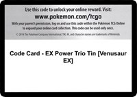 Code Card - EX Power Trio Tin [Venusaur EX] from XY - Furious Fists Pokemon card image
