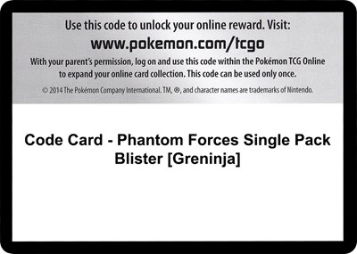 Code Card - Phantom Forces Single Pack Blister [Greninja]