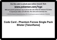 Code Card - Phantom Forces Single Pack Blister [Talonflame] from XY - Phantom Forces Pokemon card image