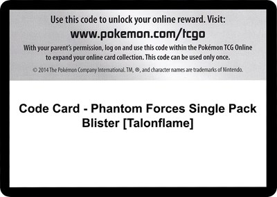 Code Card - Phantom Forces Single Pack Blister [Talonflame]