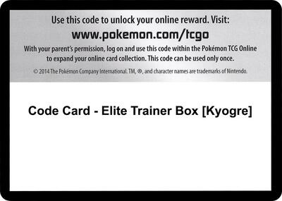 Code Card - Elite Trainer Box [Kyogre]
