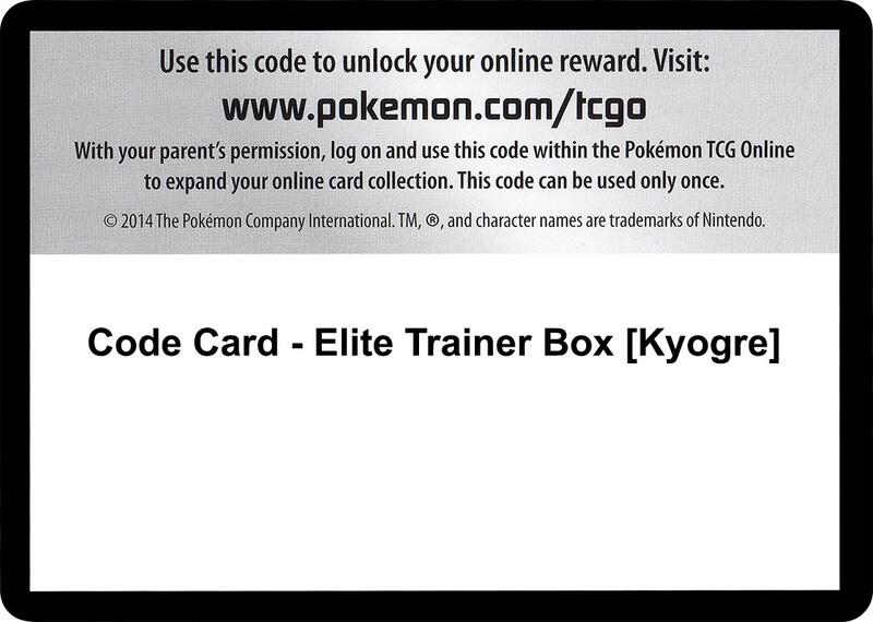 Code Card - Elite Trainer Box [Kyogre]  from XY - Primal Clash