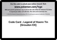 Code Card - Legend of Hoenn Tin [Groudon EX] from XY - Primal Clash Pokemon card image