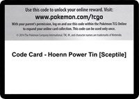 Code Card - Hoenn Power Tin [Sceptile] from XY - Roaring Skies Pokemon card image