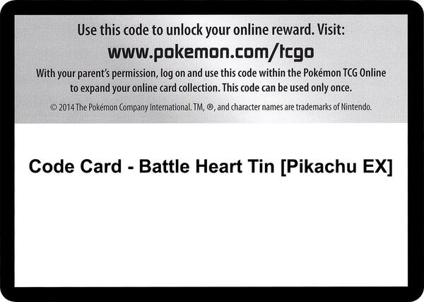 Code Card - Battle Heart Tin [Pikachu EX]