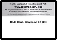 Code Card - Garchomp EX Box from XY Base Set Pokemon card image