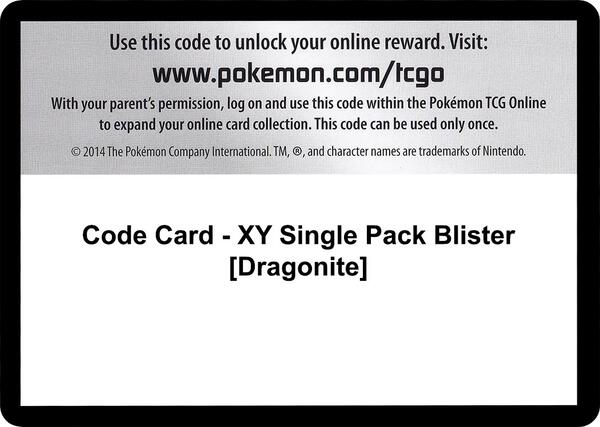 Code Card - XY Single Pack Blister [Dragonite]