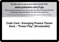 Code Card - Emerging Powers Theme Deck - "Power Play" [Krookodile] from Emerging Powers Pokemon card image