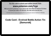 Code Card - Evolved Battle Action Tin [Samurott] from Emerging Powers Pokemon card image