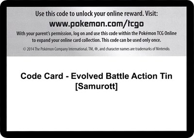 Code Card - Evolved Battle Action Tin [Samurott]